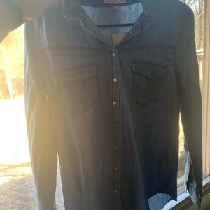 Comfy denim button up